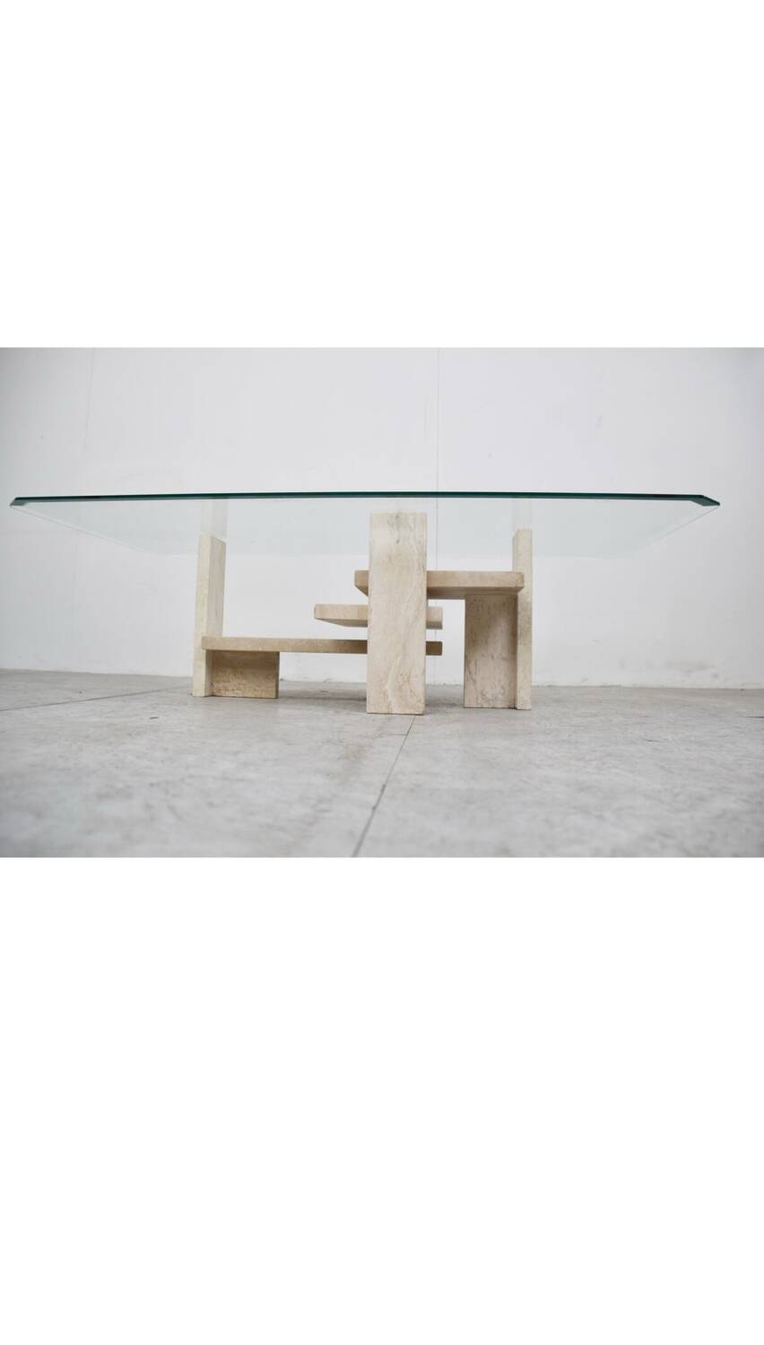 Table basse vintage par Willy Ballez, années 1970