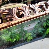 Huge antique Indonesian teak mirror