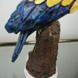 Enamelled ceramic parrot signed Maillard