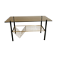 Smoked glass coffee table vinyl door