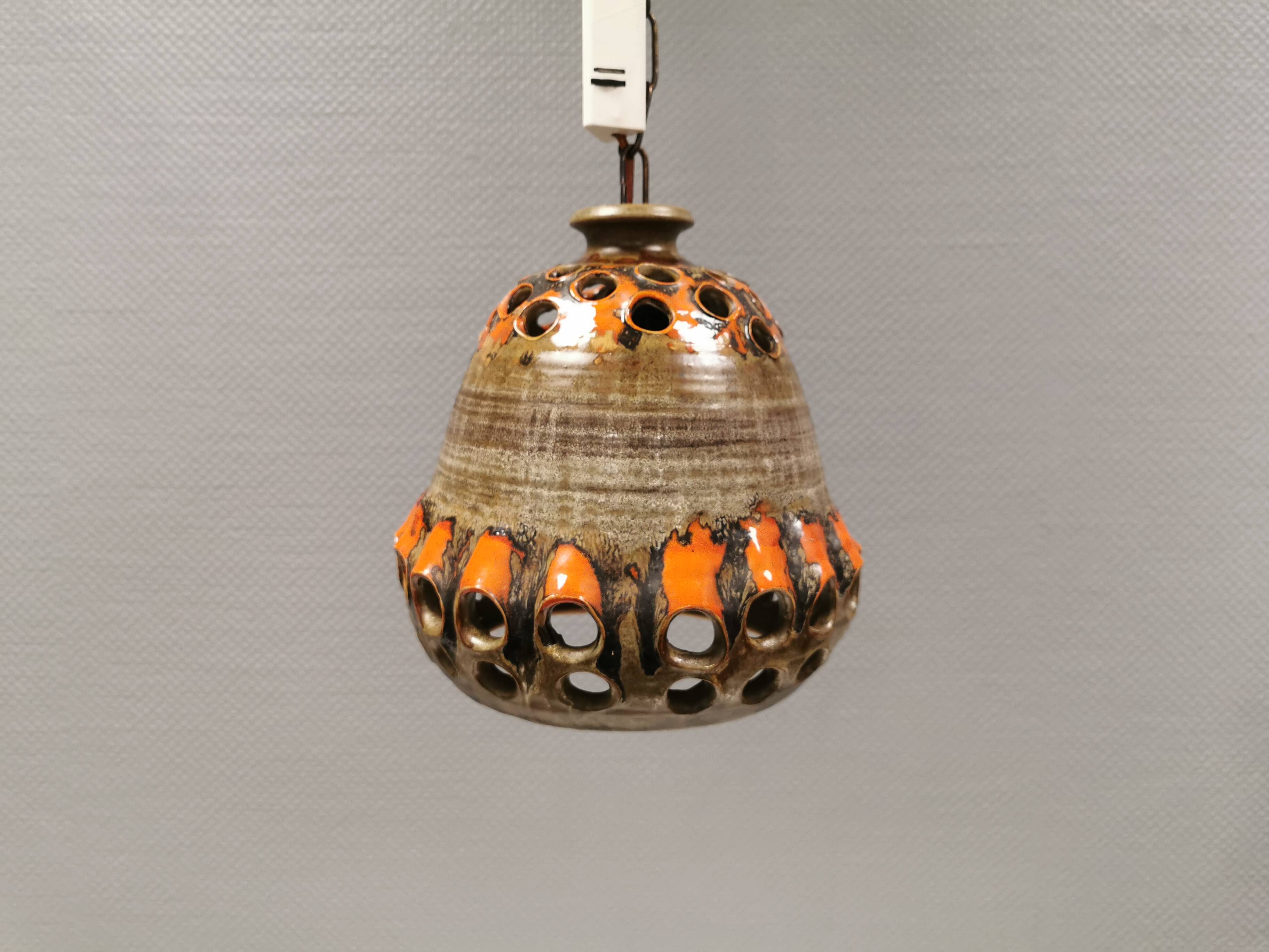 Ceramic hanging lamp, Danish from the 1970s.