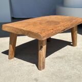 table basse en teck blond quadripode