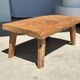 Coffee table in blond teak quadripod