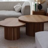 Round tables in solid oak