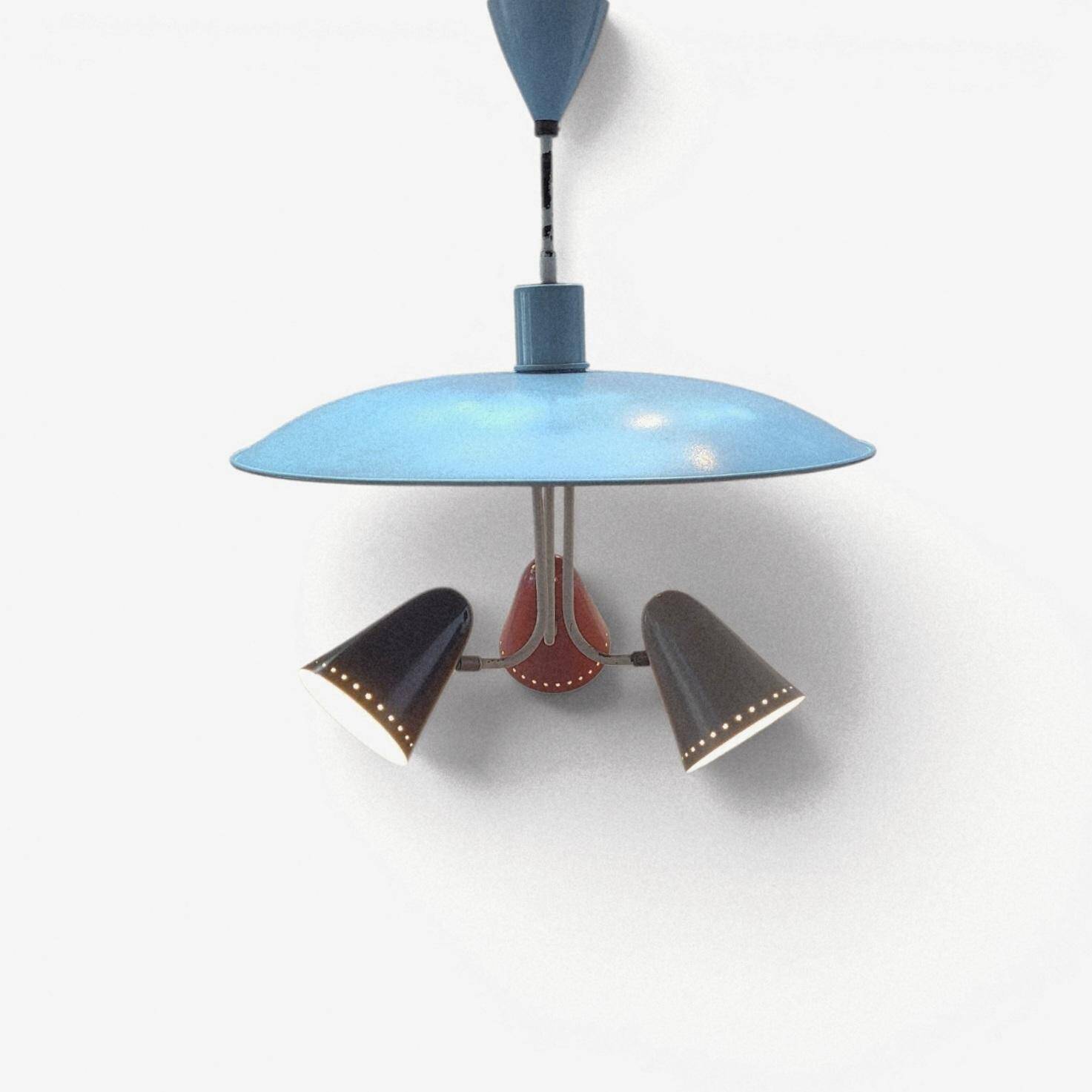 Suspension des années 1950 – Hala Zeist H. Busquet design néerlandais | Lampe de design vintage