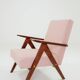 Vintage red bouclé armchair modern design zig zag 1970