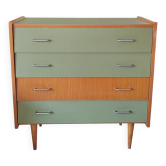 Vintage commode refurbished with tapered legs.