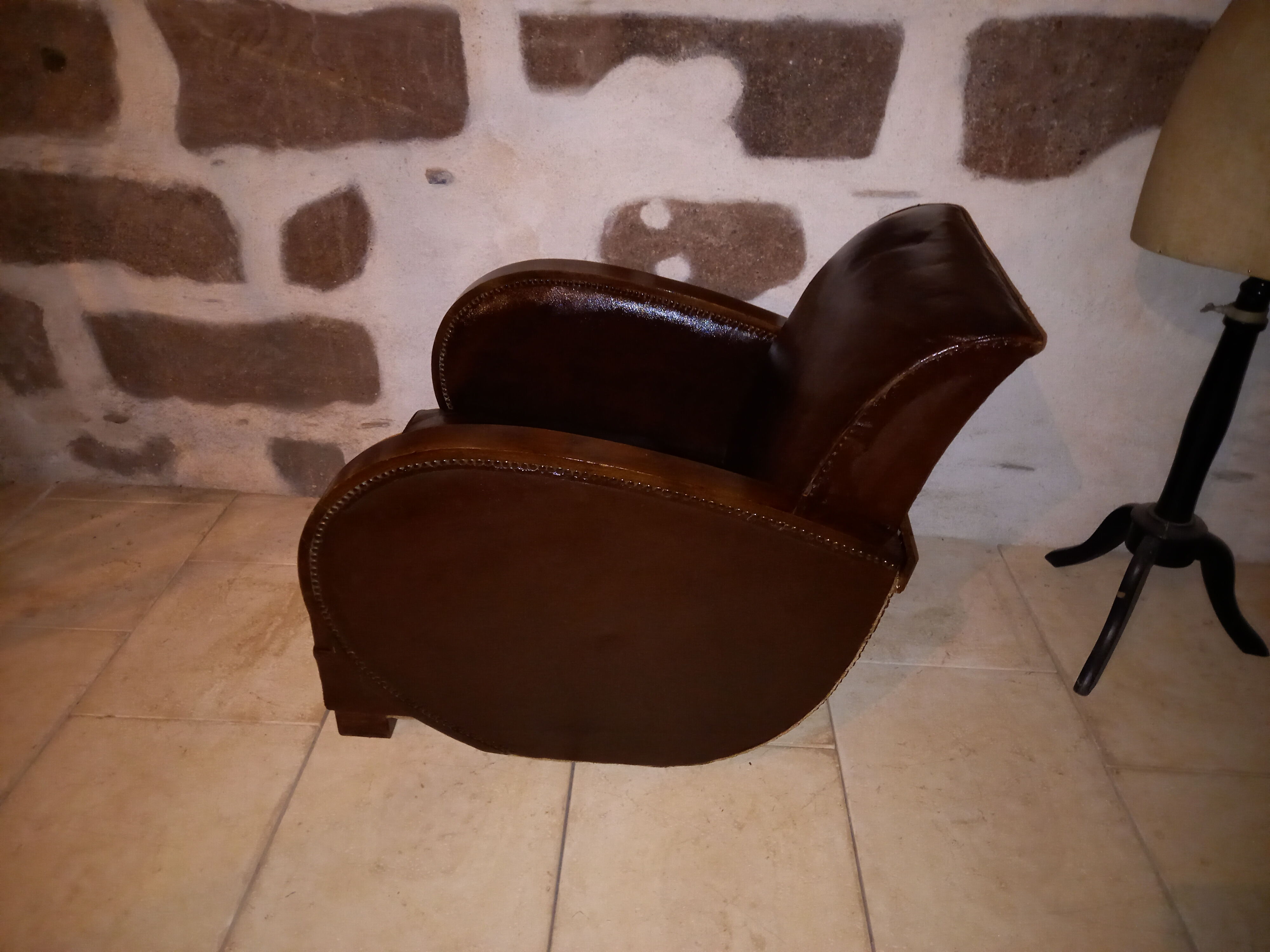 Fauteuil clubs art deco cuir