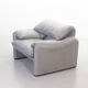 Cassina Lounge Chair 'Maralunga' by Vico Magistretti in Grey Leather 1970s