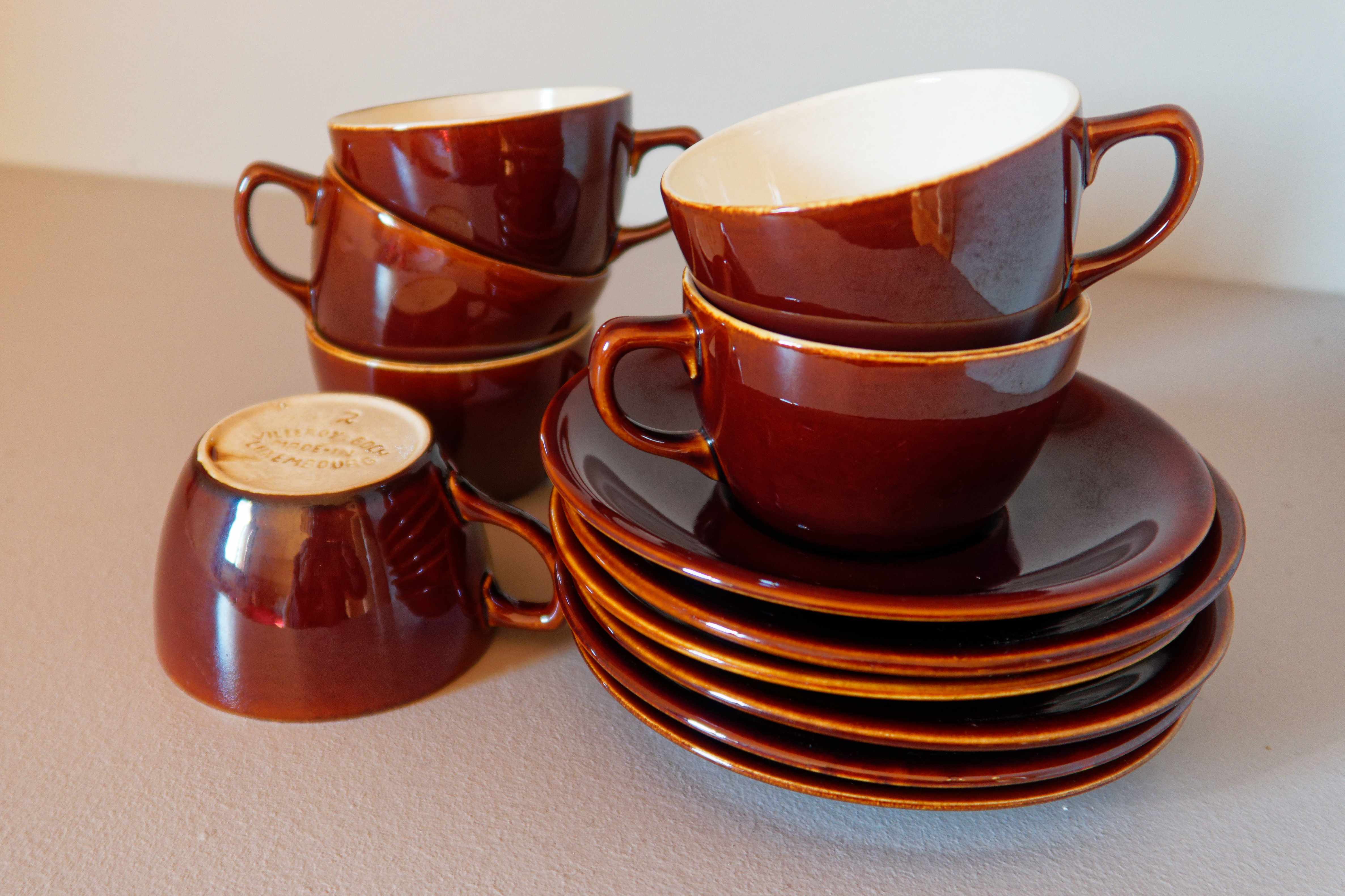 Lot 6 cups of Villeroy & Boch lunch made in Luxembourg
