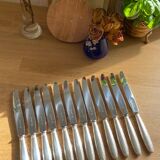 12 large Christofle Ribbons silver metal knives