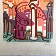 Charles lapicque, le colisée, 1957. lithographie signée au crayon
