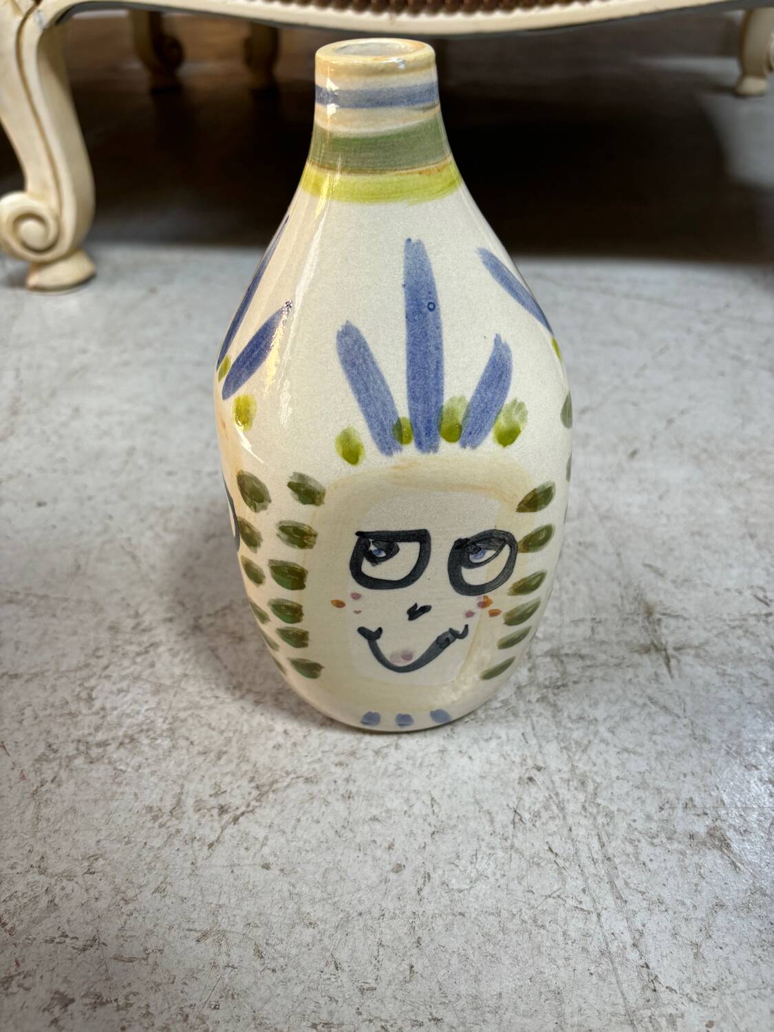 ceramic Vase decorated with Face 22cm
