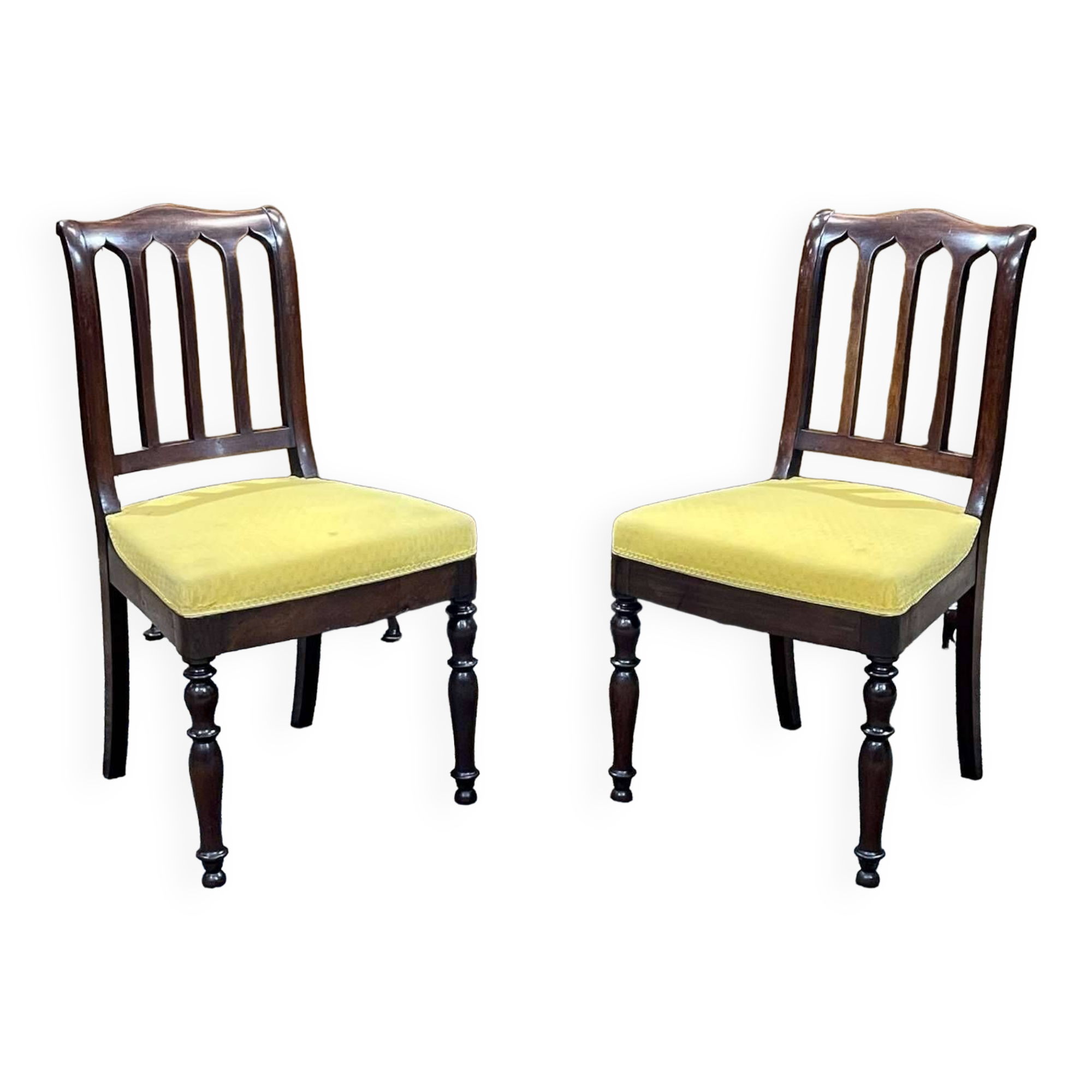Pair of French mahogany chairs late 19th century