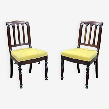 Pair of French mahogany chairs late 19th century