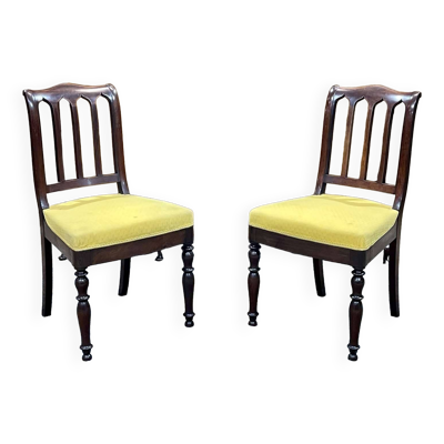 Paire de chaises françaises en acajou fin XIXème