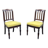 Paire de chaises françaises en acajou fin XIXème