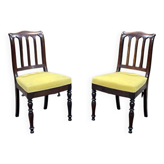 Paire de chaises françaises en acajou fin XIXème