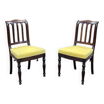 Pair of French mahogany chairs late 19th century