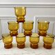 Lot de 8 verres ambrés pernod vintage années 70