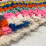Moroccan Berber carpet Boujaad corridor with multicolored diamonds 336x80cm