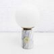 Lampe à poser en marbre et verre opalin