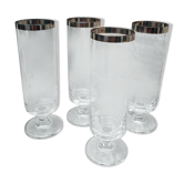 4 vintage champagne flutes