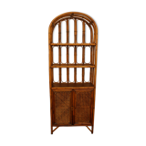Bookcase in rattan and canning