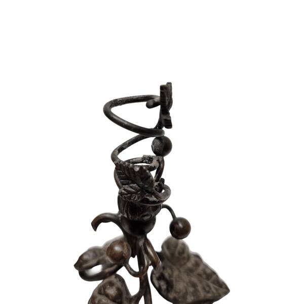 Antique French Candlesticks With Leaves, from around 1900
