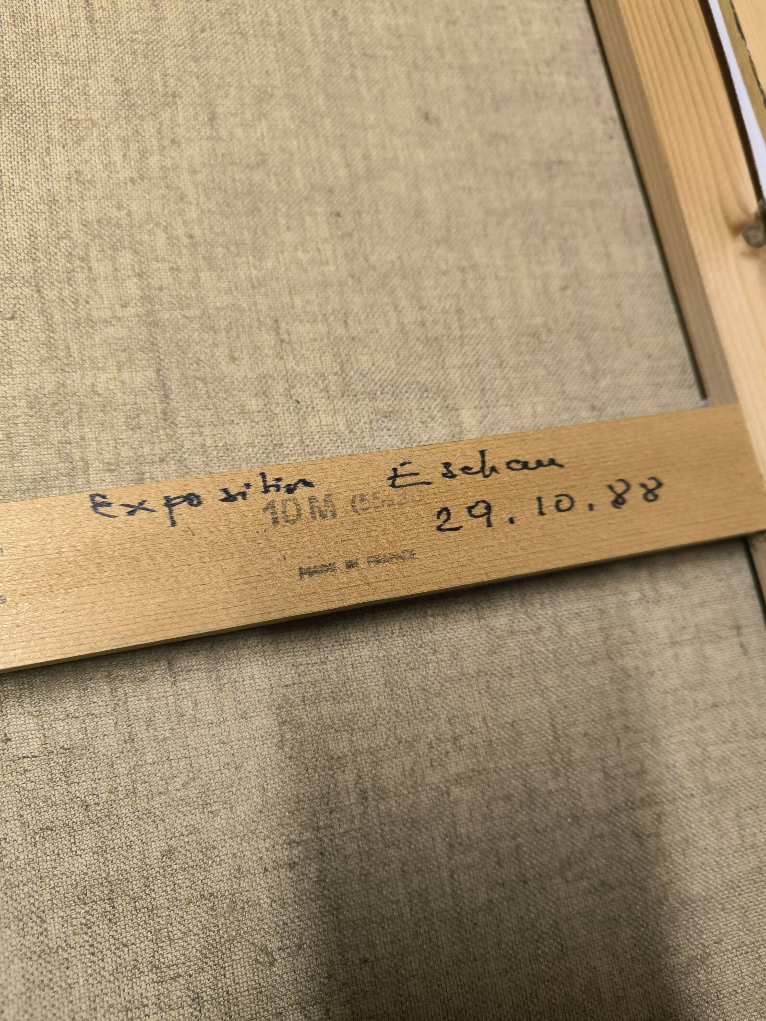 Landscape painting of flowering trees, Huguette Eichwald