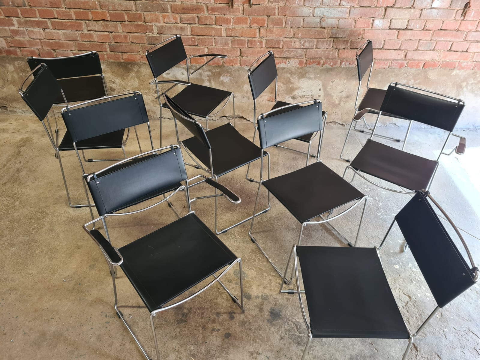 Set of 8 vintage design chairs by Giandomenico Belotti for Alias