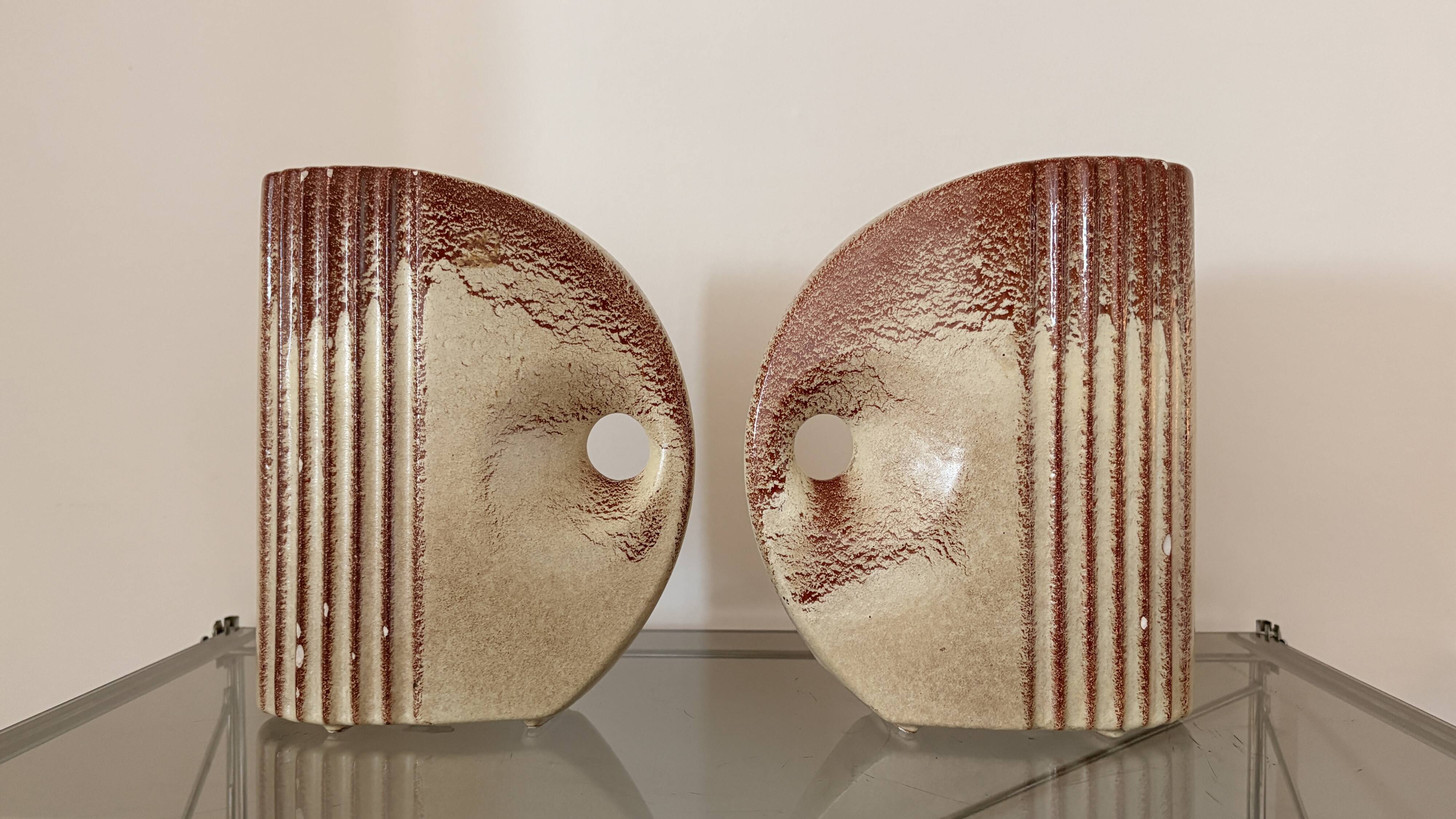 Pair of Bertoncello vases – Italian ceramic – 1970s