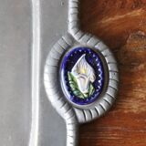 Vintage metal and ceramic tray