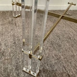 Vintage coffee table in lucite and brass 60s-70s