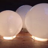 White glass globes and light string