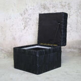 Leather ottoman chest