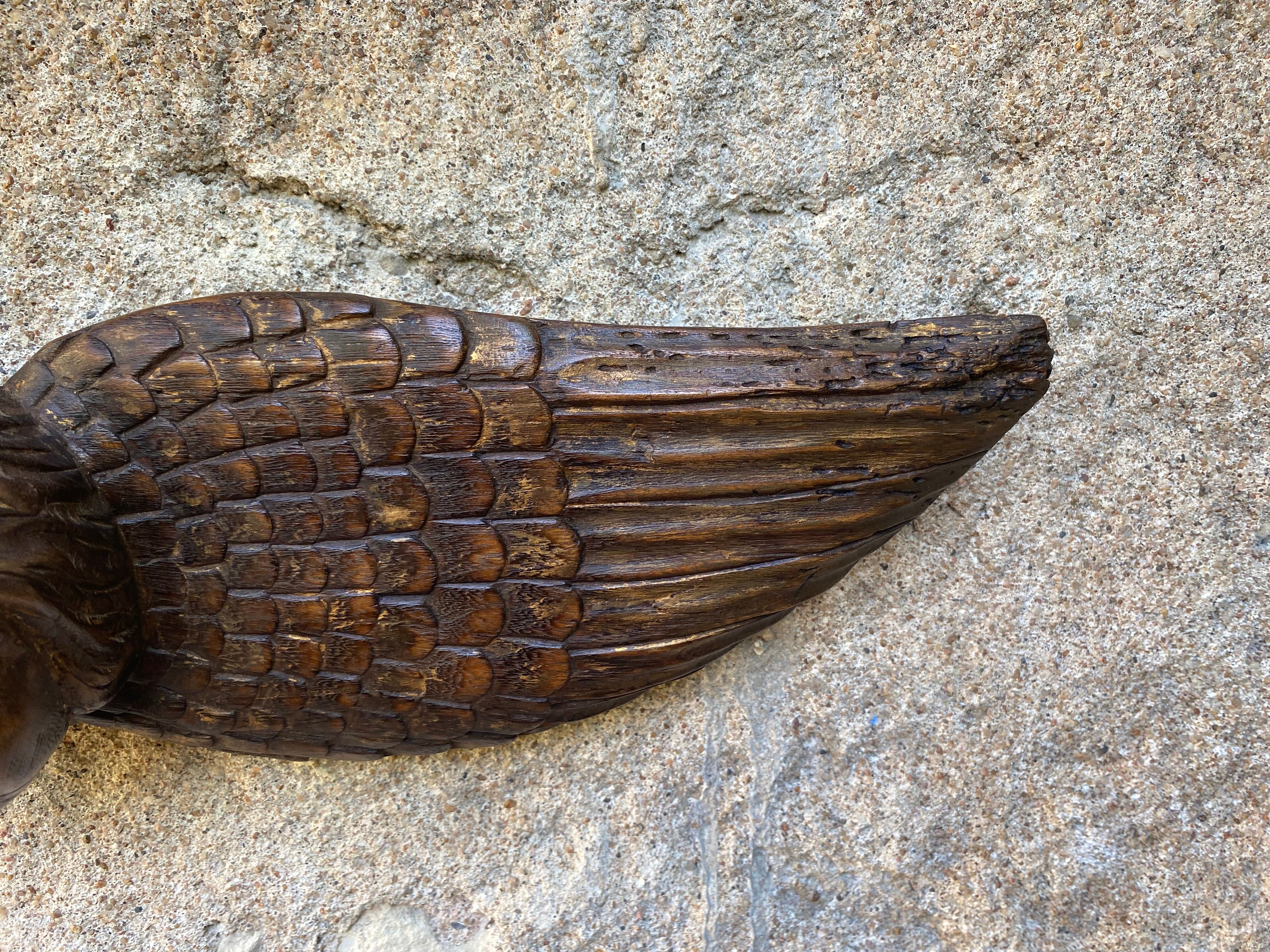 Carved wooden angel head