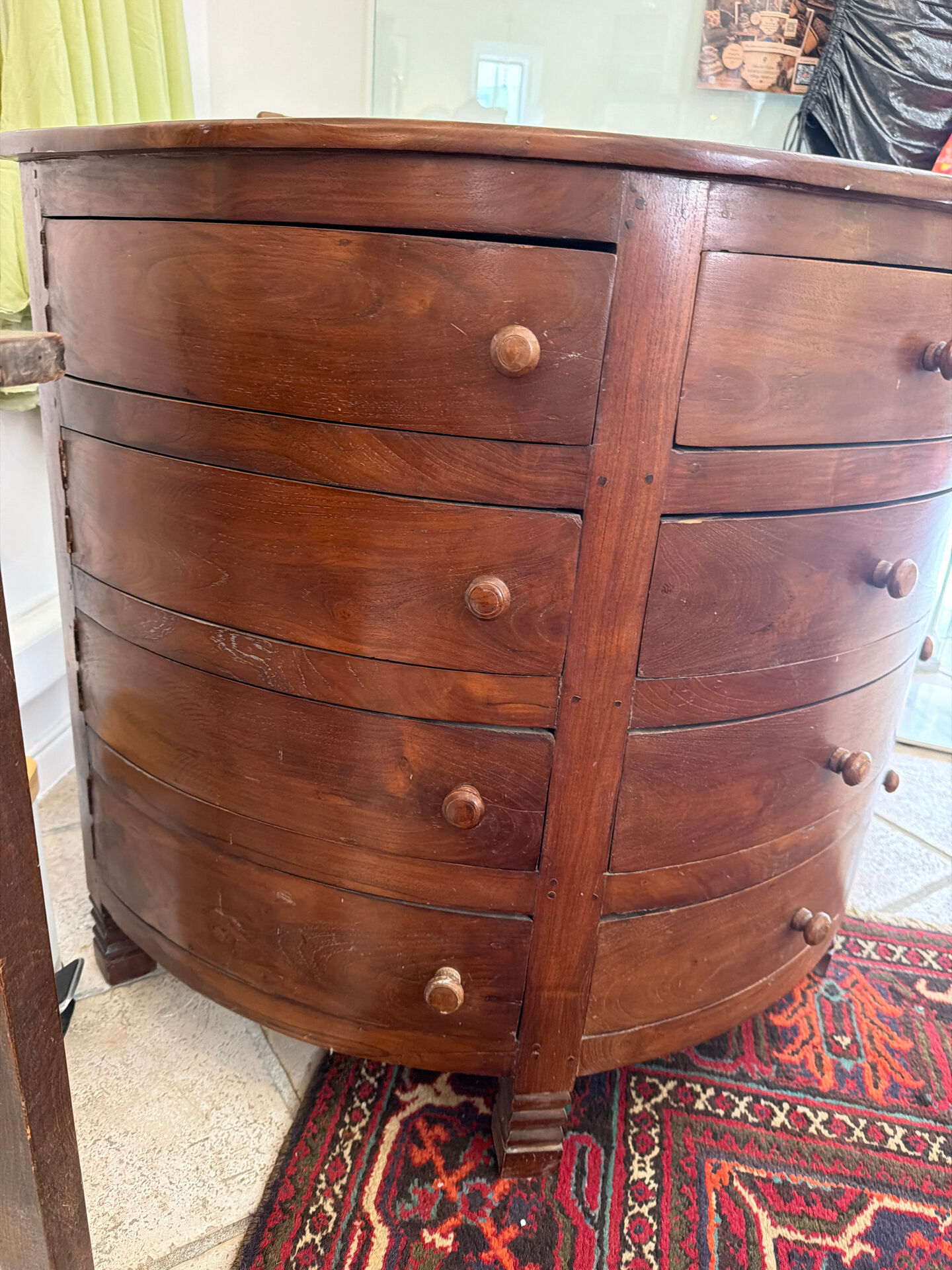 Art Deco work cabinet with 12 drawers in solid wood