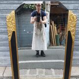 Miroir d'époque art deco noir et or 81x111cm