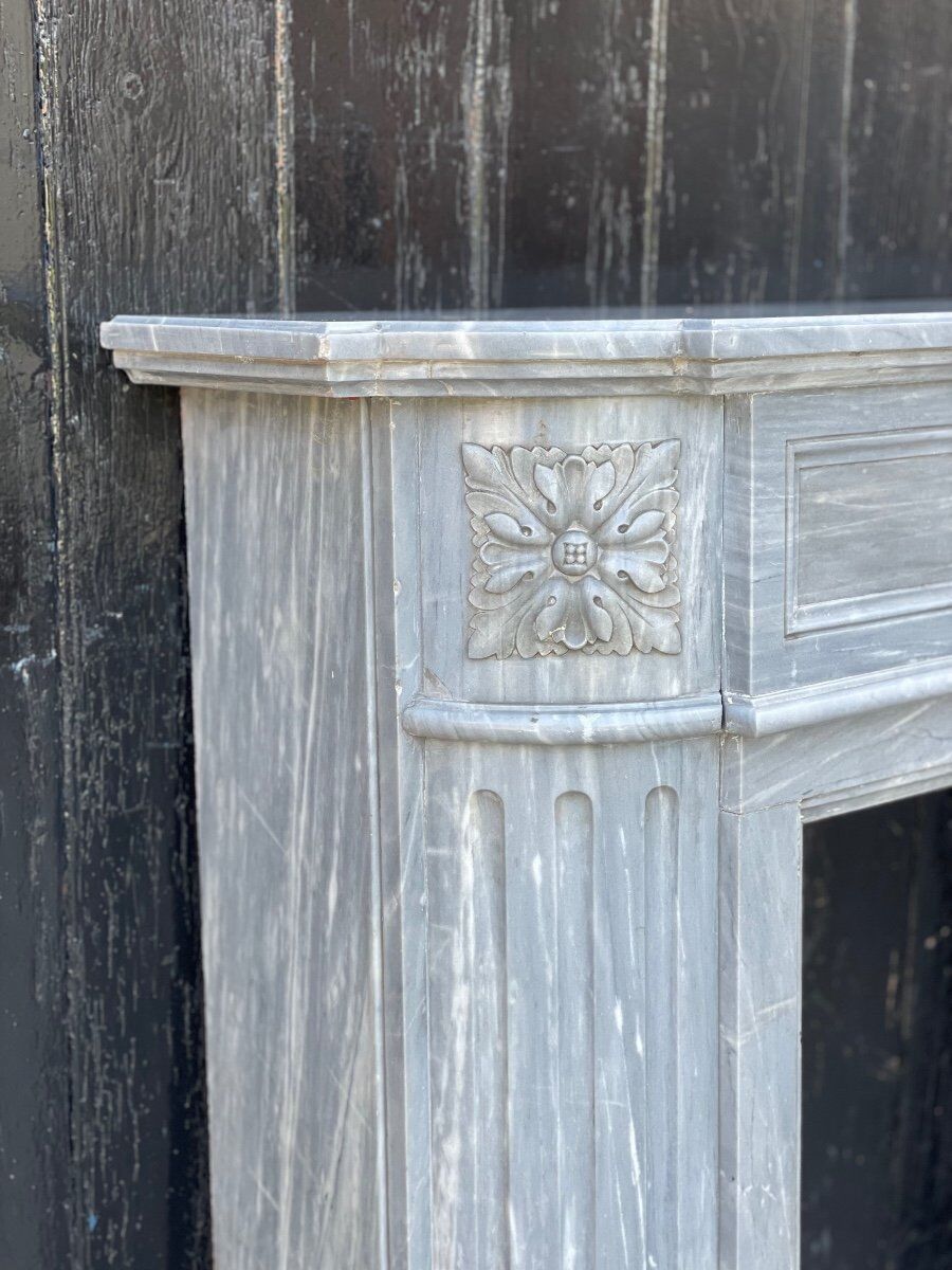 Louis XVI style fireplace in Turquin blue marble circa 1900