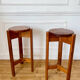 Pair of vintage pine top stools