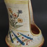 Ceramic tea light holder with signature to identify, 20th century