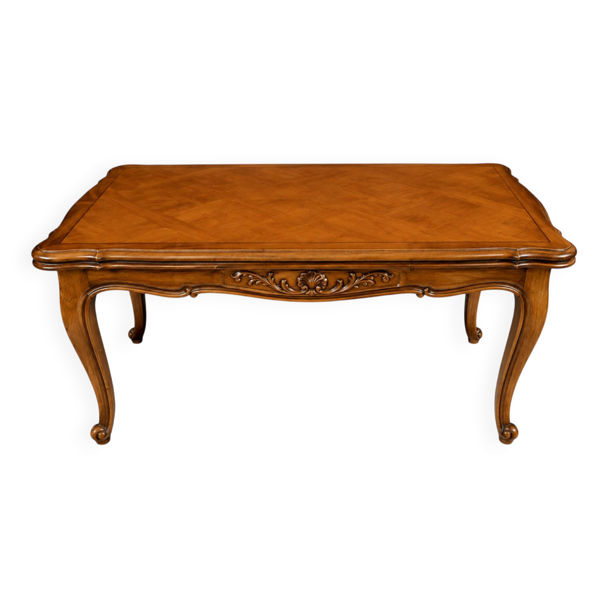 Table de style Louis XV chêne massif à rallonge