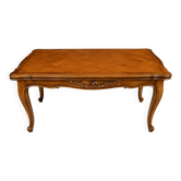 Table de style Louis XV chêne massif à rallonge