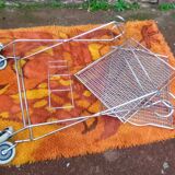 Chrome-plated metal serving cart, 1970s