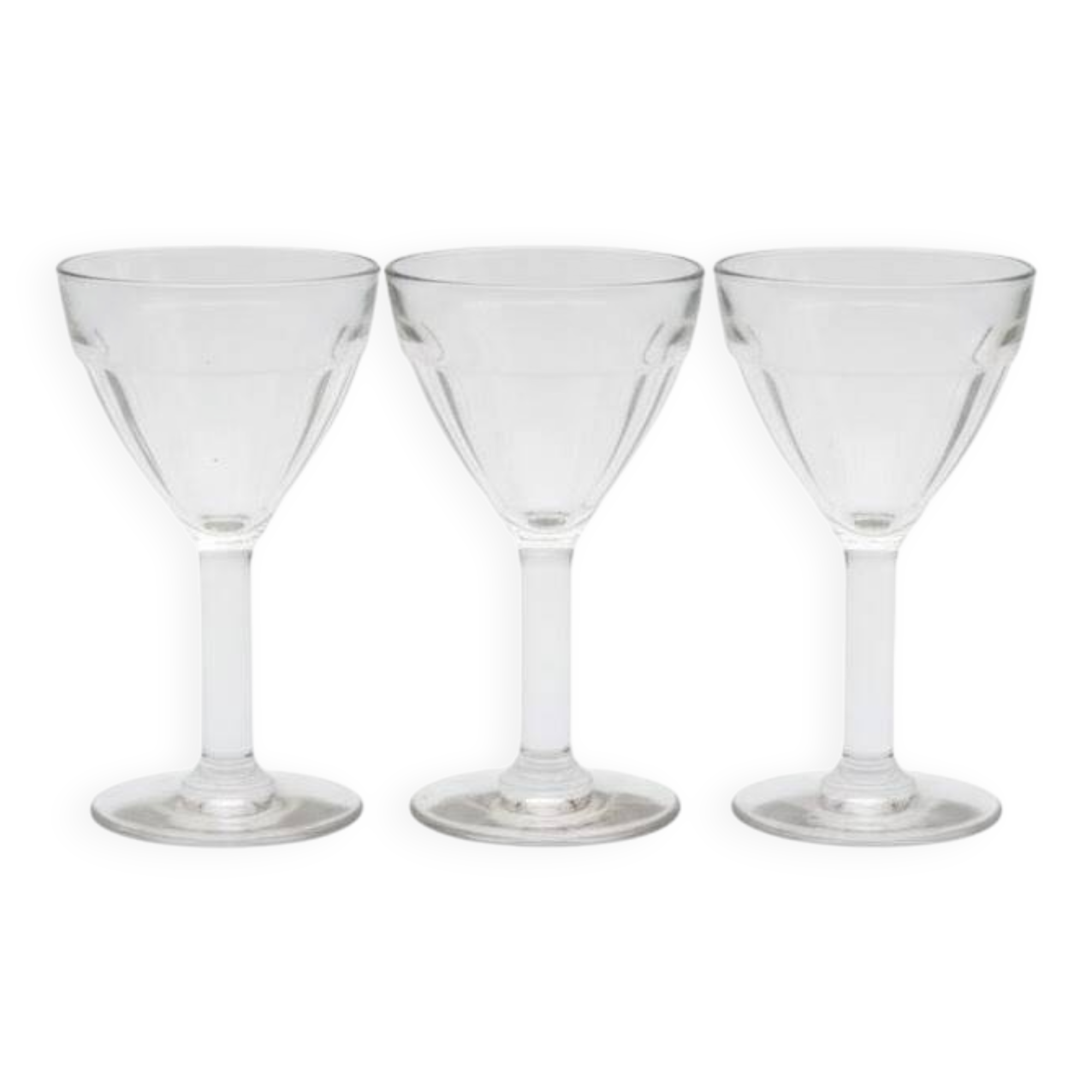 Three Art Deco wine glasses, Café Bistro Illusion