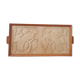 Plateau ethnique en verre et bois sculpté