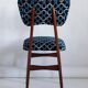 Chaise Butterfly Mid-Century en Velours Scarabeo Bleu et Bois Foncé, Europe, 1960
