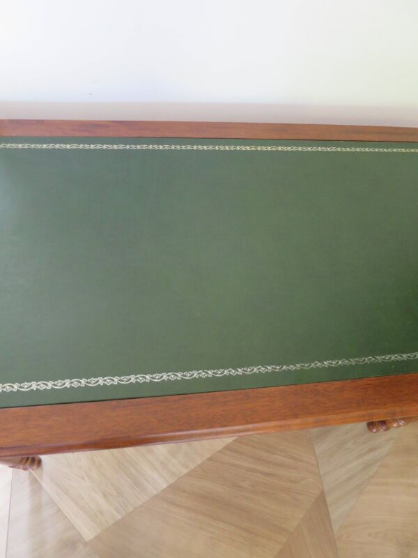 Bureau ministre-style louis Philippe–2 tiroirs- merisier-Sous main vert