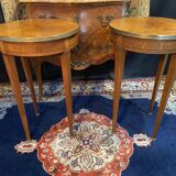 Pair of Louis XVI Directoi style pedestal tables, bouillotte tables